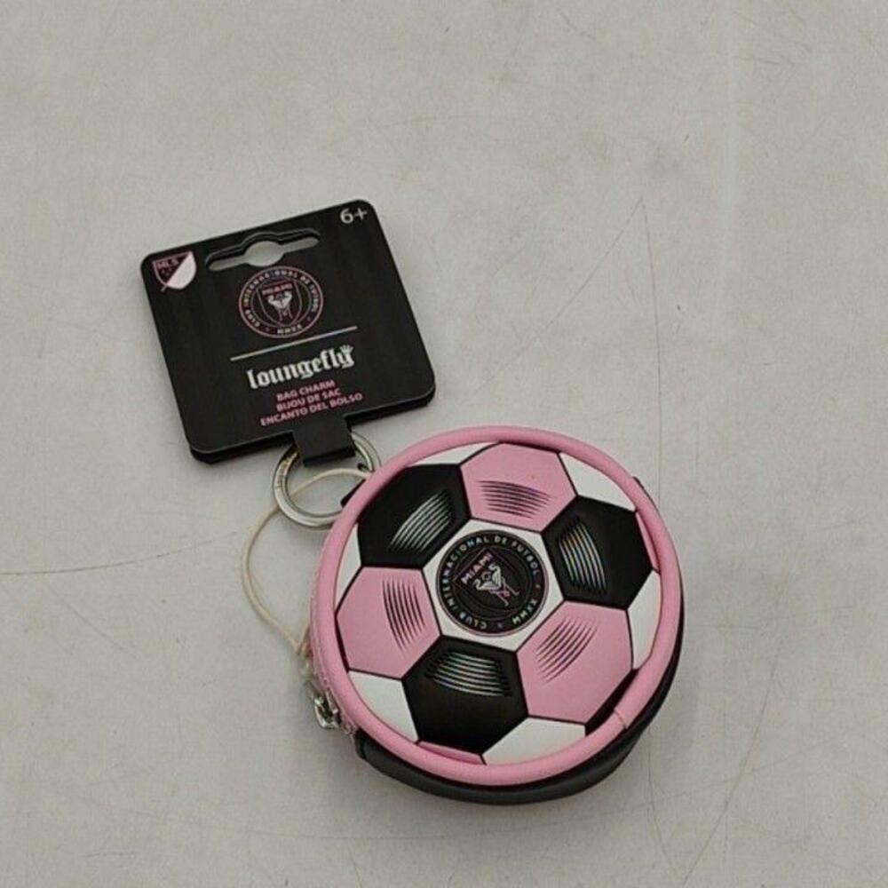 Inter Miami CF Soccer Ball Keychain Bag Charm One Size Pink MLS Loungefly